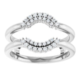 Platinum Round Natural Diamond Ring Guard V - view 3