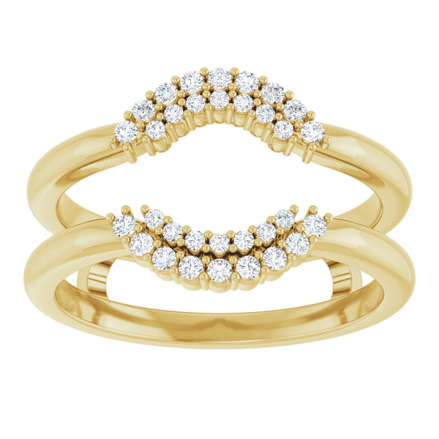 14K Gold Round Lab-Grown Diamond Ring Guard IV - Yellow Gold - view 3
