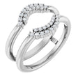 Platinum Round Natural Diamond Ring Guard V