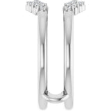 Platinum Round Natural Diamond Ring Guard V - view 4