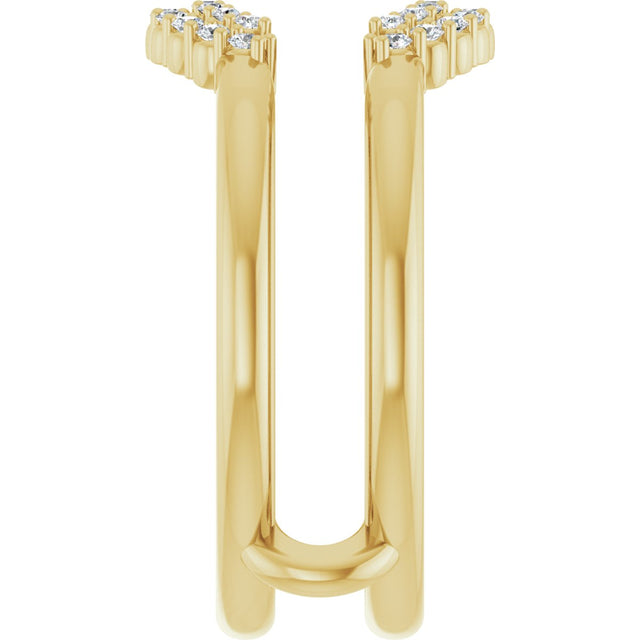 14K Gold Round Lab-Grown Diamond Ring Guard IV - Yellow Gold - view 4