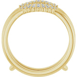 14K Gold Round Natural Diamond Ring Guard V - Yellow Gold - view 2