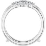 Platinum Round Natural Diamond Ring Guard V - view 2