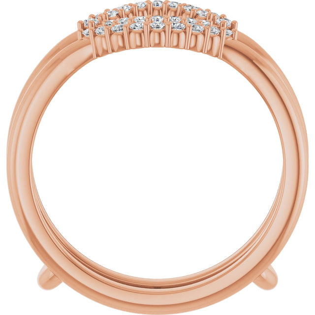 14K Gold Round Lab-Grown Diamond Ring Guard IV - Rose Gold - view 2
