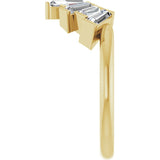 14K Gold Tapered Baguette Lab-Grown Diamond Accented Contour Band - Yellow Gold - view 4