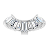 Platinum Tapered Baguette Natural Diamond Accented Contour Band - view 3