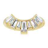 14K Gold Tapered Baguette Lab-Grown Diamond Accented Contour Band - Yellow Gold - view 3