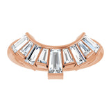14K Gold Tapered Baguette Lab-Grown Diamond Accented Contour Band - Rose Gold - view 3