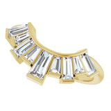 14K Gold Tapered Baguette Lab-Grown Diamond Accented Contour Band - Yellow Gold - view 5