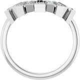 14K Gold Tapered Baguette Natural Diamond Accented Contour Band - White Gold - view 2
