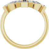 14K Gold Tapered Baguette Natural Diamond Accented Contour Band - Yellow Gold - view 2