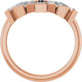 14K Gold Tapered Baguette Lab-Grown Diamond Accented Contour Band - Rose Gold - view 2