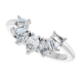 14K Gold Pear Lab-Grown Diamond Accented Contour Band – 4.5x3mm - White Gold - view 5