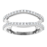 Platinum Round Lab-Grown Diamond Ring Guard – 1.2mm Stones - view 3