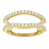 14K Gold Round Lab-Grown Diamond Ring Guard – 1.2mm Stones - Yellow Gold - view 3