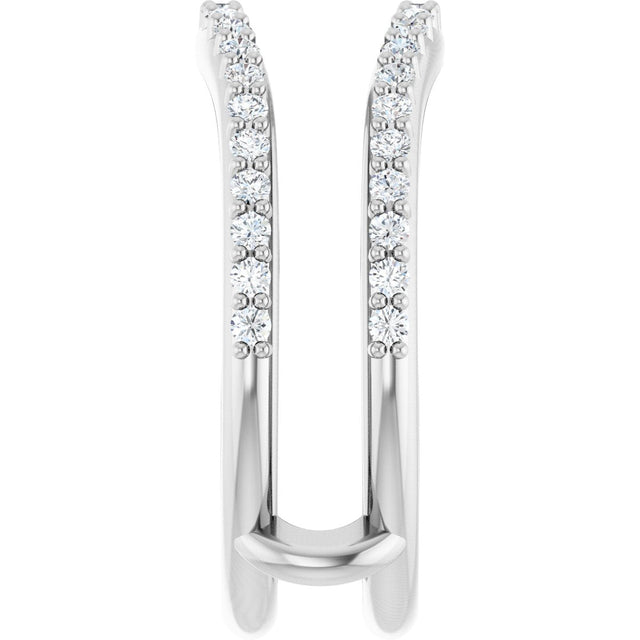 Platinum Round Natural Diamond Ring Guard – 1.2mm Stones - view 4