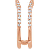 14K Gold Round Natural Diamond Ring Guard – 1.2mm Stones - Rose Gold - view 4