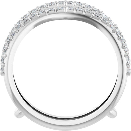Platinum Round Natural Diamond Ring Guard – 1.2mm Stones - view 2