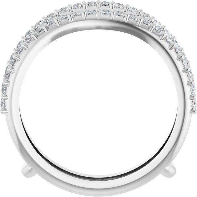 Platinum Round Lab-Grown Diamond Ring Guard – 1.2mm Stones - view 2