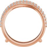 14K Gold Round Lab-Grown Diamond Ring Guard – 1.2mm Stones - Rose Gold - view 2