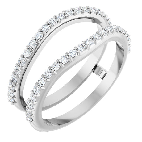 14K Gold Round Lab-Grown Diamond Ring Guard – 1.2mm Stones - White Gold