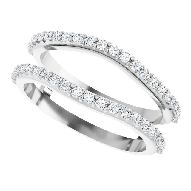 Platinum Round Lab-Grown Diamond Ring Guard – 1.2mm Stones - view 5