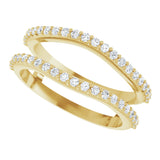 14K Gold Round Natural Diamond Ring Guard – 1.2mm Stones - Yellow Gold - view 5