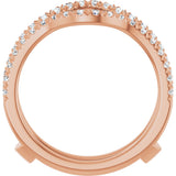 14K Gold Round Lab-Grown Diamond French-Set Ring Guard - Rose Gold - view 2