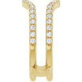 14K Gold Round Lab-Grown Diamond French-Set Ring Guard - Yellow Gold - view 4