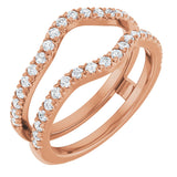 14K Gold Round Lab-Grown Diamond French-Set Ring Guard - Rose Gold