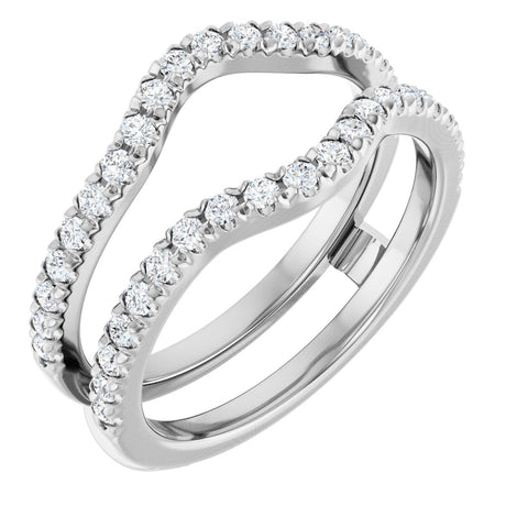 Platinum Round Natural Diamond French-Set Ring Guard