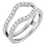 14K Gold Round Lab-Grown Diamond French-Set Ring Guard - White Gold