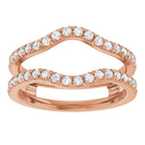 14K Gold Round Lab-Grown Diamond French-Set Ring Guard - Rose Gold - view 3