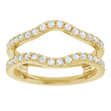 14K Gold Round Lab-Grown Diamond French-Set Ring Guard - Yellow Gold - view 3