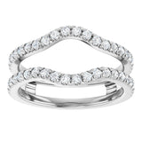 Platinum Round Natural Diamond French-Set Ring Guard - view 3