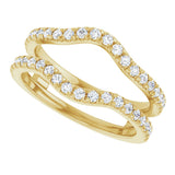 14K Gold Round Lab-Grown Diamond French-Set Ring Guard - Yellow Gold - view 5