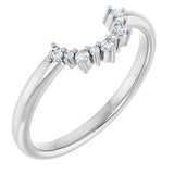 14K Gold Round Lab-Grown Diamond Contour Band – 1.4mm Stones - White Gold