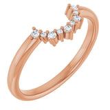 14K Gold Round Lab-Grown Diamond Contour Band – 1.4mm Stones - Rose Gold