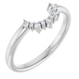 14K Gold Round Natural Diamond Contour Band IV - White Gold