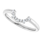 Platinum Round Natural Diamond Contour Band V - view 5