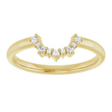 14K Gold Round Natural Diamond Contour Band IV - Yellow Gold - view 3