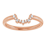 14K Gold Round Natural Diamond Contour Band IV - Rose Gold - view 3