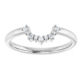 14K Gold Round Natural Diamond Contour Band IV - White Gold - view 3