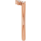 14K Gold Round Natural Diamond Contour Band IV - Rose Gold - view 4