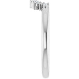 Platinum Round Natural Diamond Contour Band V - view 4