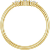 14K Gold Round Natural Diamond Contour Band IV - Yellow Gold - view 2