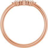 14K Gold Round Natural Diamond Contour Band IV - Rose Gold - view 2