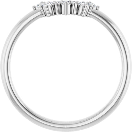Platinum Round Natural Diamond Contour Band V - view 2