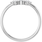 14K Gold Round Natural Diamond Contour Band IV - White Gold - view 2
