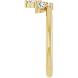 14K Gold Natural Diamond Accented Contour Band - Yellow Gold - view 4